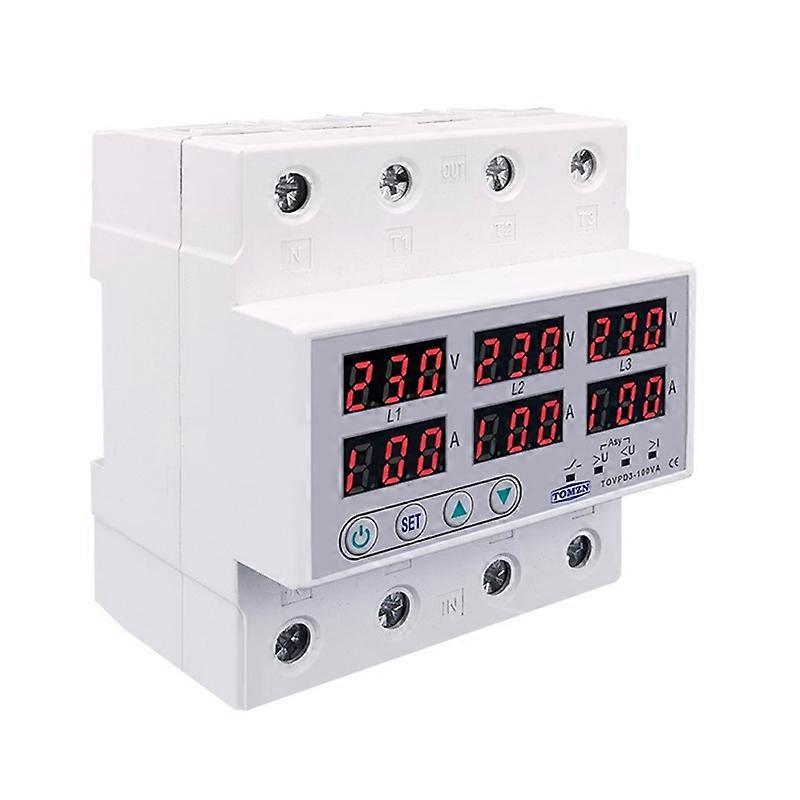 Voltmetro su guida DIN trifase amperometro protezione da sovratensione automatica AC 390/500V voltmetro su guida DIN trifase  13