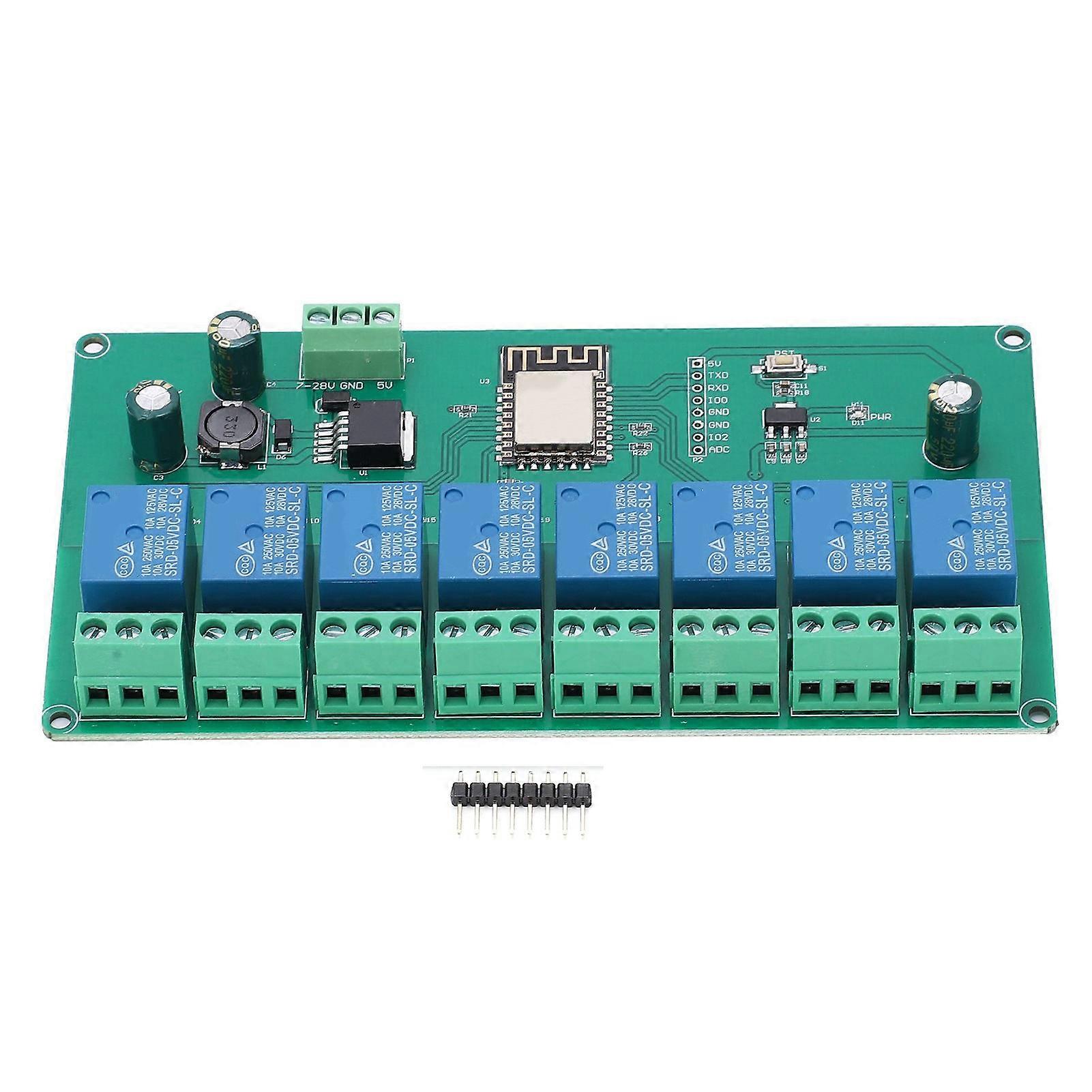 For Relay Module WIFI 8?Channel ESP8266 Development Board for Wireless Control DC 7?28V / 5V