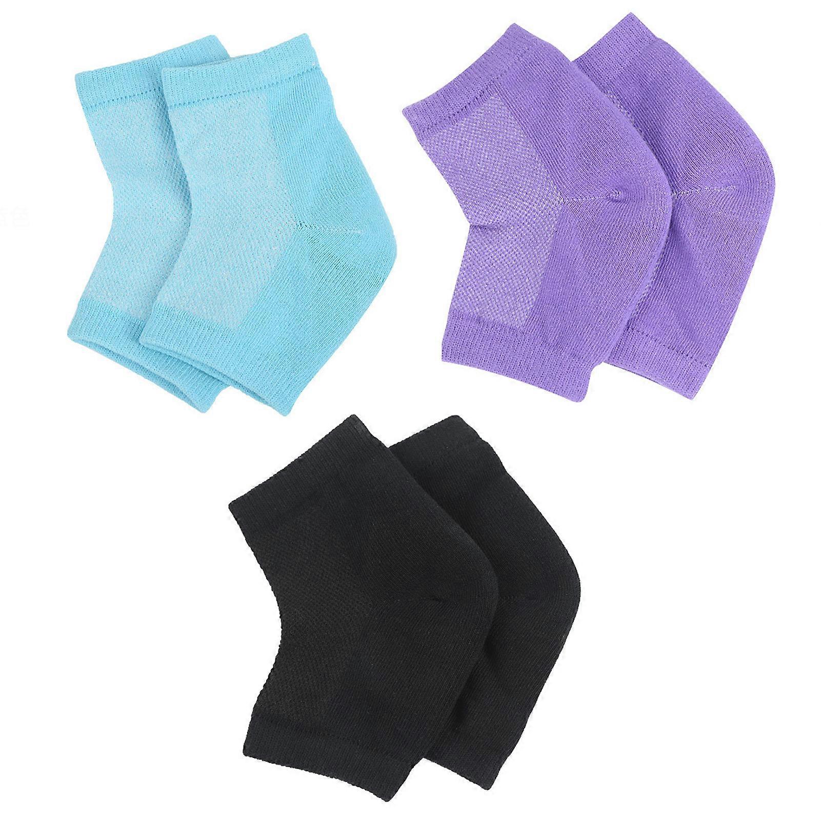 1/3 Pairs Moisturizing Gel Heel Socks Open Toes Knitted Mesh Heel Sleeve