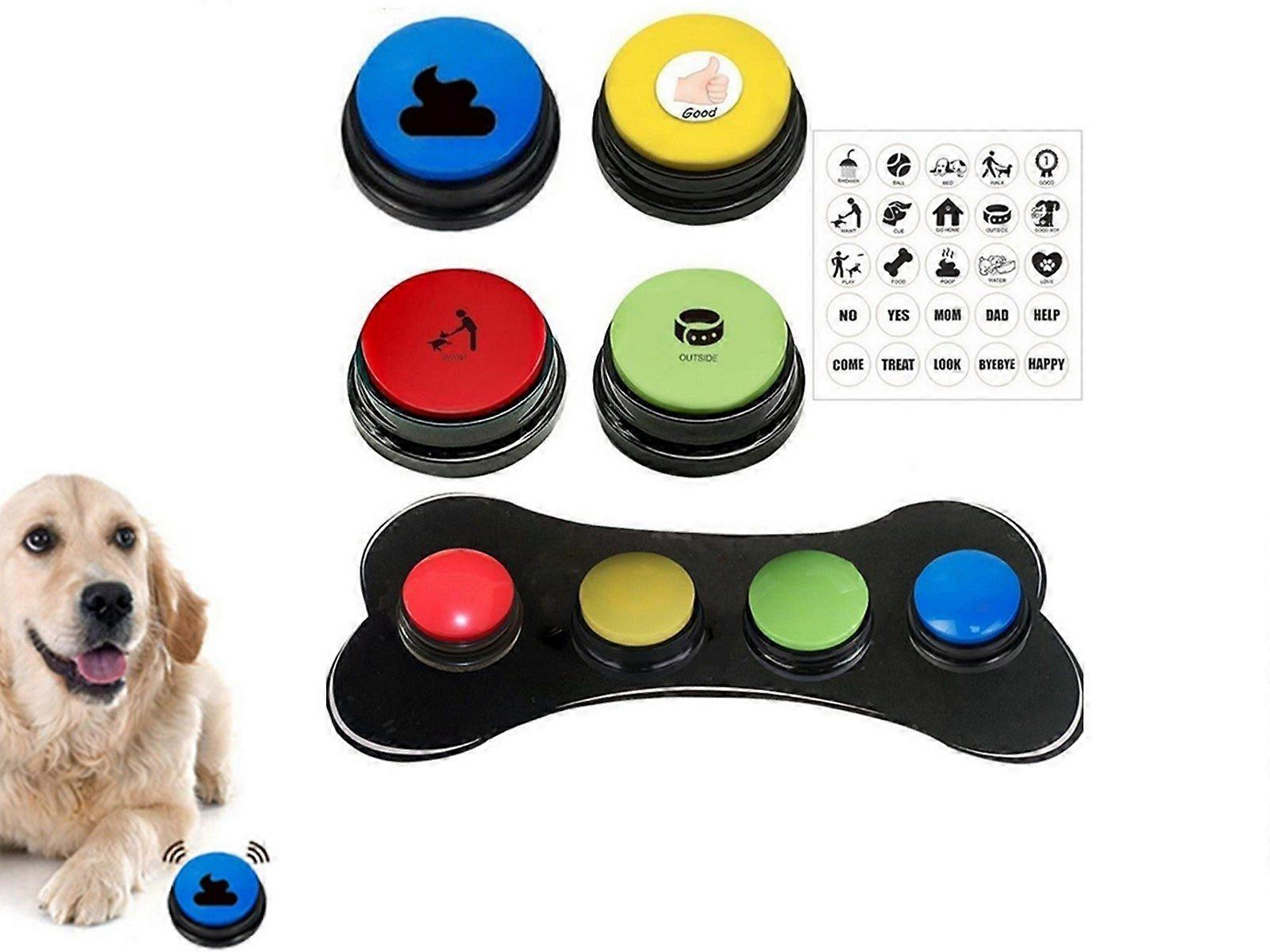 4 Dog Talking Button Set for Dog Communication Pet Behavior Training Buzzer