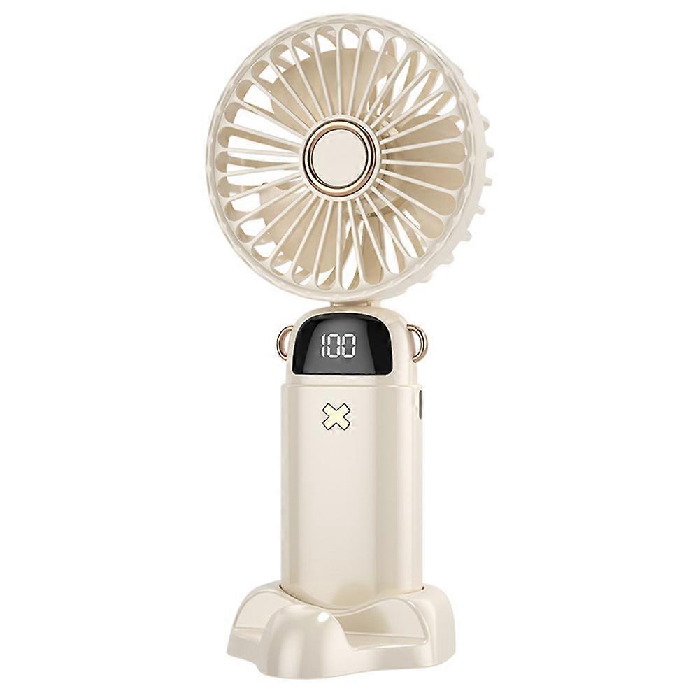 unbrand Foldable Handheld Fan Portable USB Charging Cooling Fan with Digital Display for Outdoor Ric