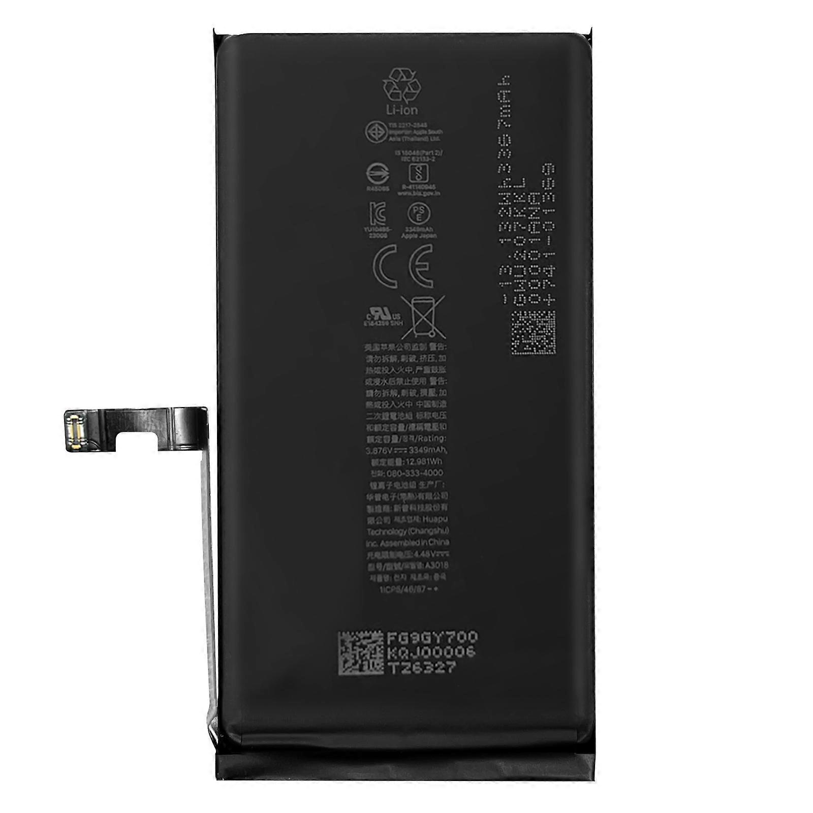 Batterie interne pour iPhone 15 3349mAh modèle A3089, Noir