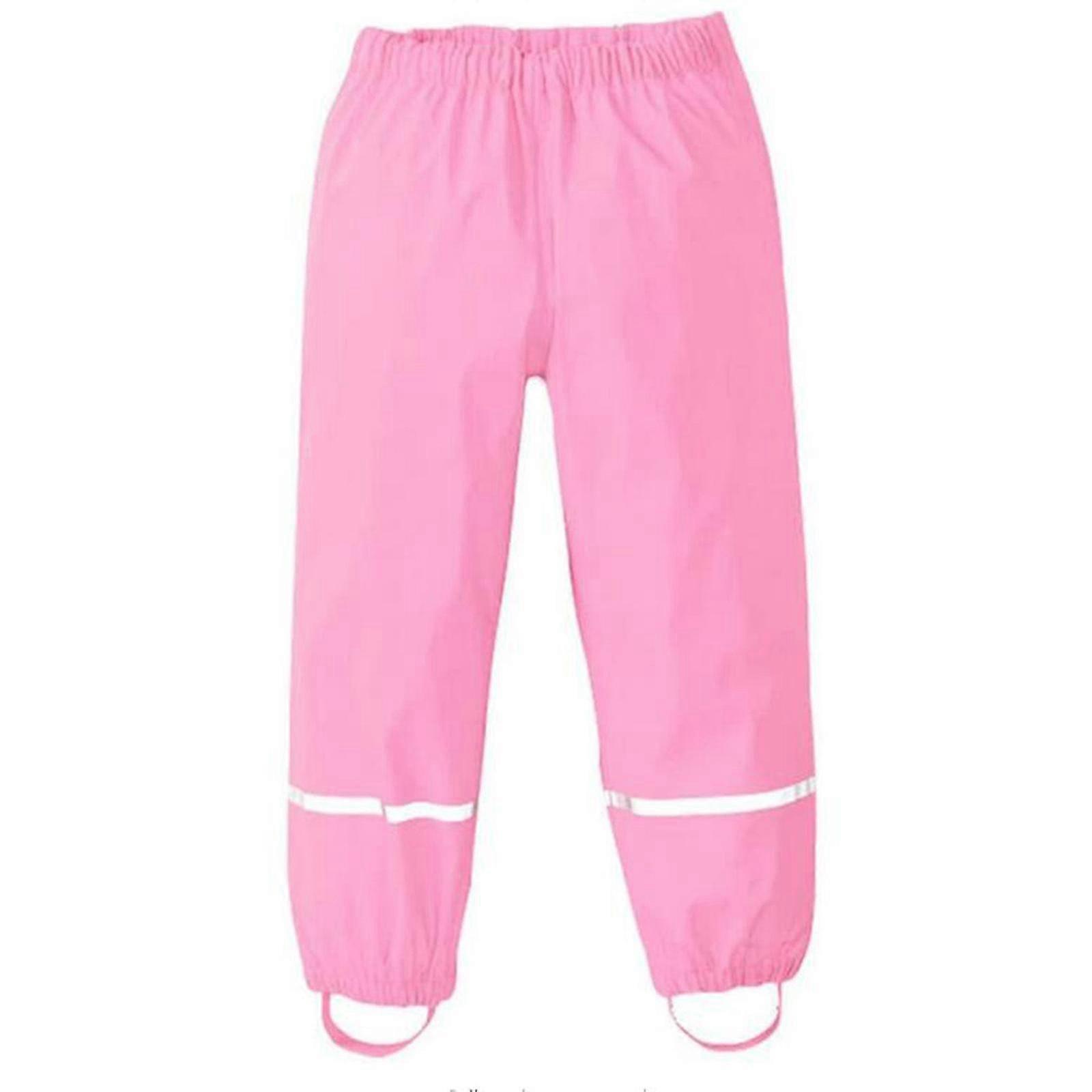 Pantalon de pluie pour enfants Imperméable à l'eau Boudin respirant Pantalon de boue pour filles Garçons 122 Rose