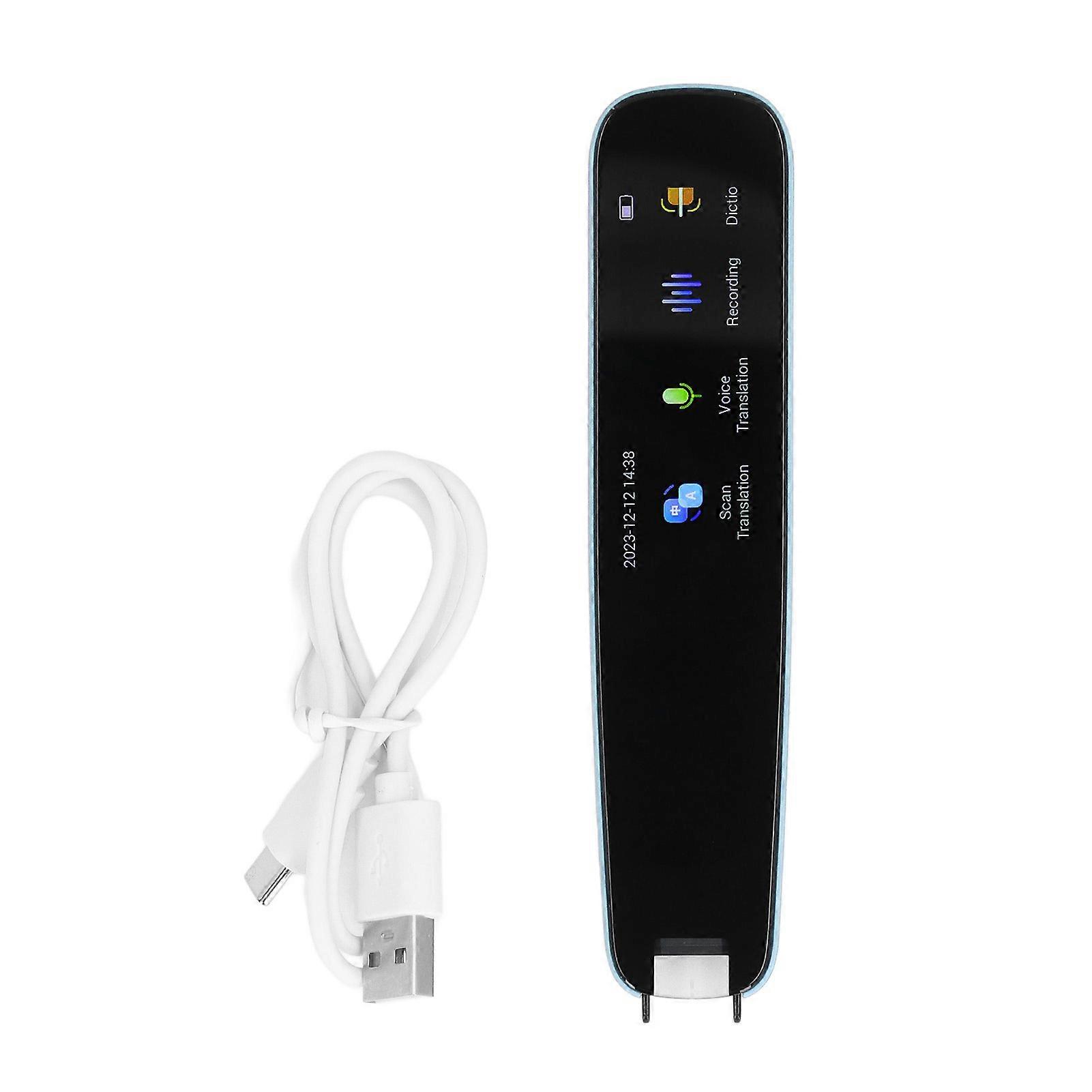 Translation Scanning Pen Support 12 Languages High Speed High Accuracy Button and Touch Operation Translation Pen Scanner with Smart Recording Blue