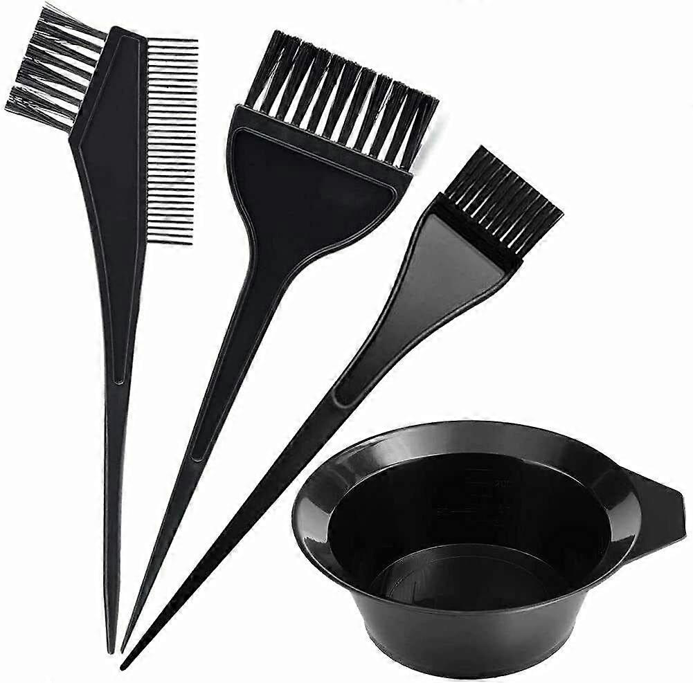 Hair Coloring Dyeing Kit Tint Tool Brush and Bowl Set Double-sided Coloring Comb, Hairdressing Brushes Bowl Combo