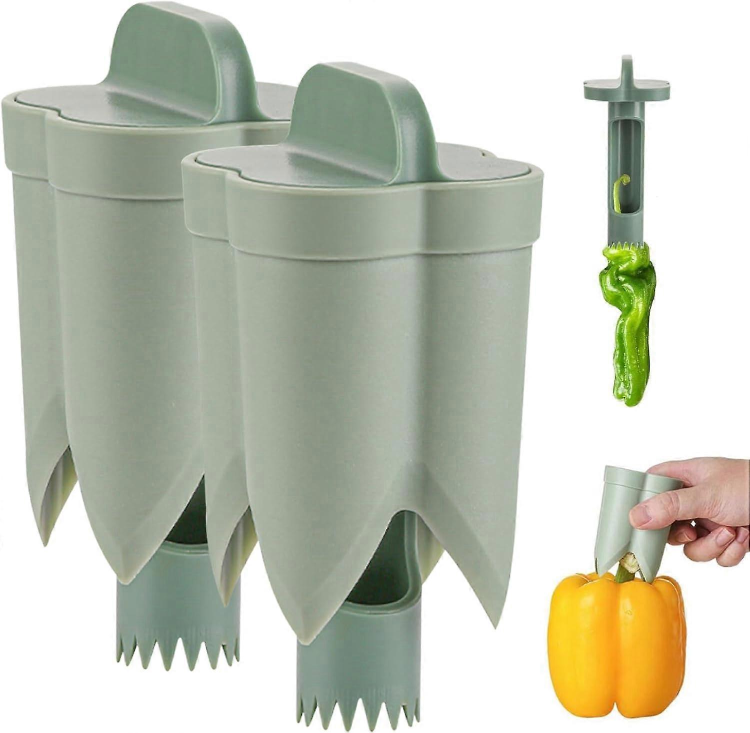 Pepper Corer,Tomato Corer Tool,Jalapeno Corer Tool,2PCS Pepper Cutter Jalapeno Corer Seed Remover Kitchen Utensil For Coring Tomato Fruit Vegetable