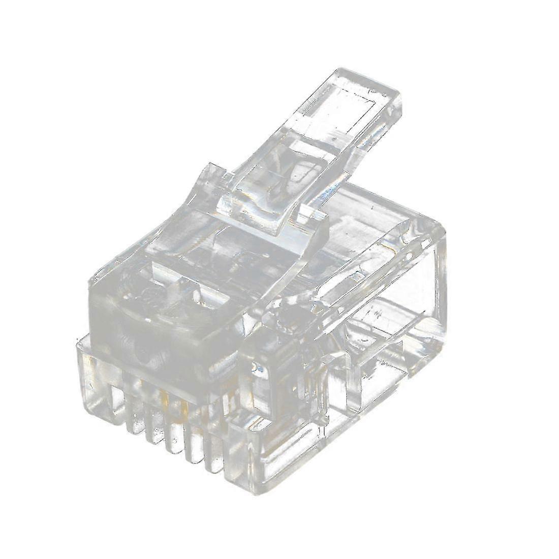 20 Pcs 6p2c 2 Pins Rj11 Modular Plug Network Cable Connector Clear