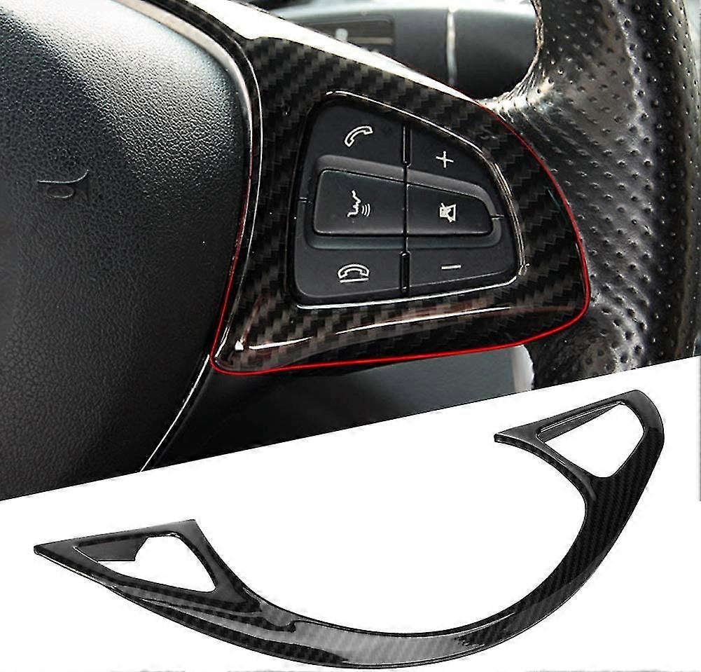 Steering Wheel Button Trim, Carbon Fiber Style Steering Wheel Frame Trim For C E Glc Class W205 W213 X253