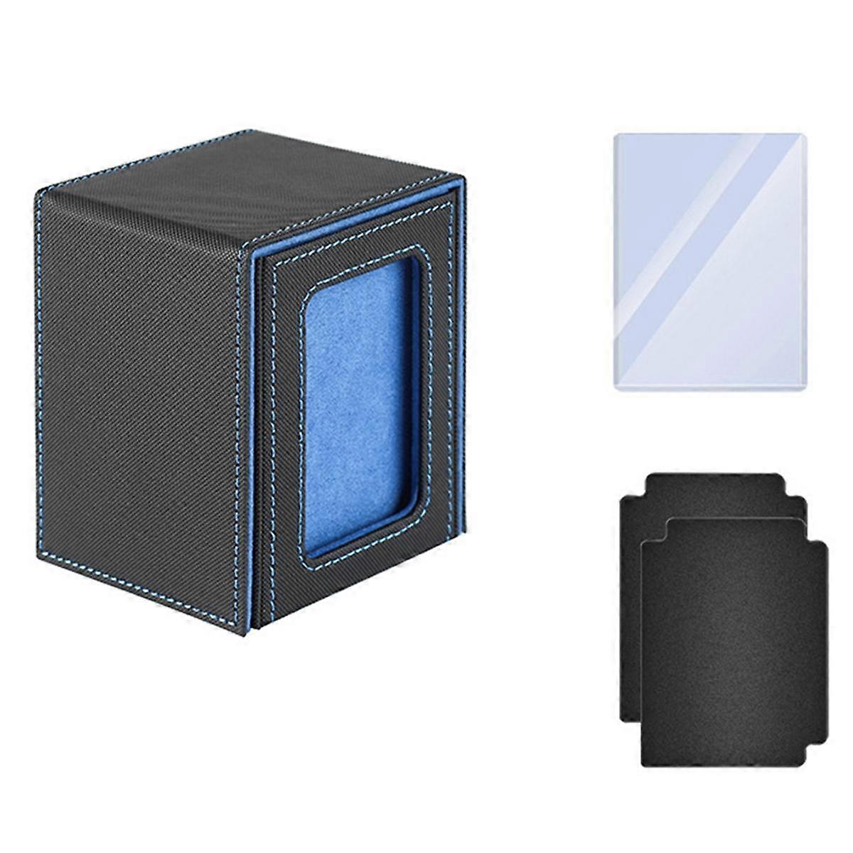 Premium Trading Card Box to Protect Cards Trading Deck Box Suitable for Deck Leather Card Box Blue