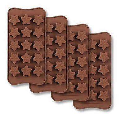 15 Cavities Star Shaped Chocolate Mold, Non Stick Food Grade Silicone Mold Set for Candy Jelly, Ice Cube