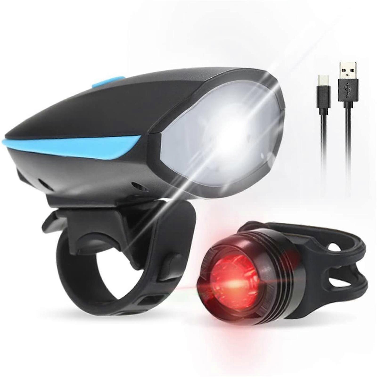 Ascher Ultra Bright Usb Rechargeable Bike Light Set