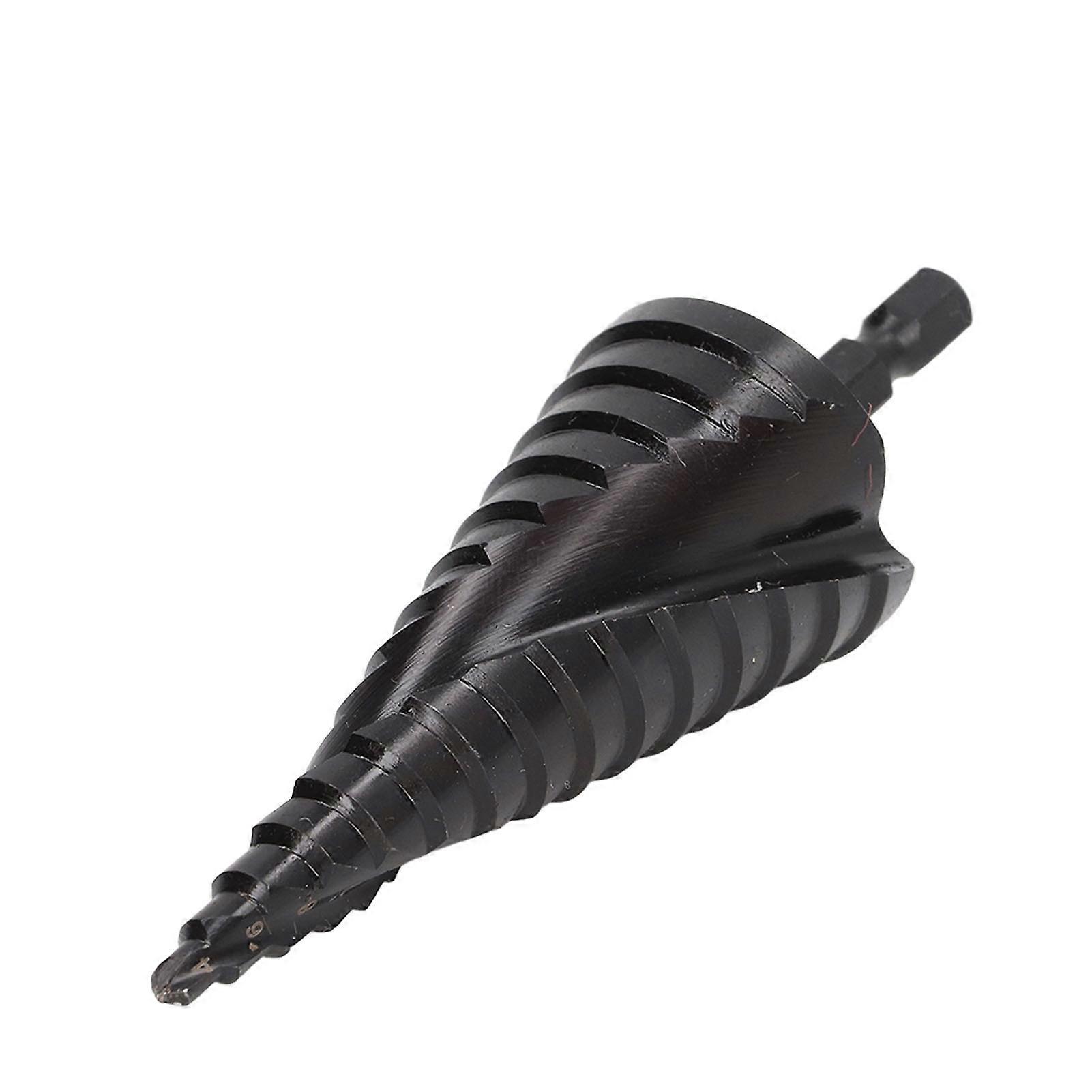 Step Drill Bit HSS Spiral Groove Pagoda Hole Reamer Hex Shank Tool for Metal Black 15 Steps(4?32mm)