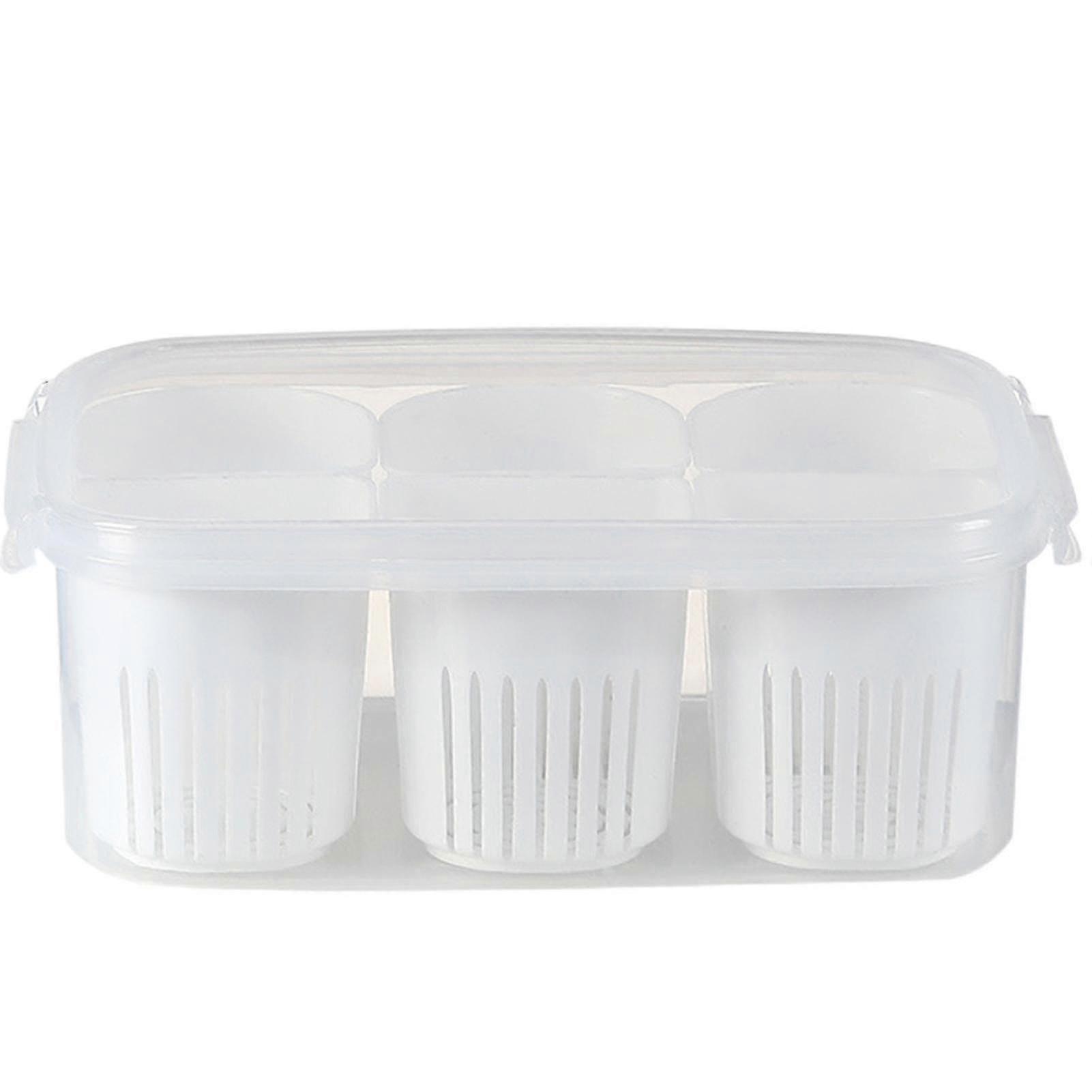 Kitchen Ginger Minced Garlic Square Preservation Box Clear Drain Storage Box