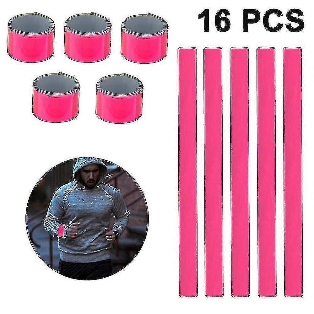 16pcs Reflector Snap Bands Slap Armbands Reflector Strips
