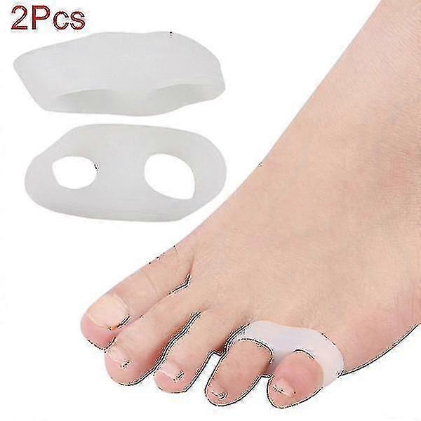 1 Pair Silicone Gel Little Toe Thumb Straightener Separator Double Loop Corrector Toe Separator