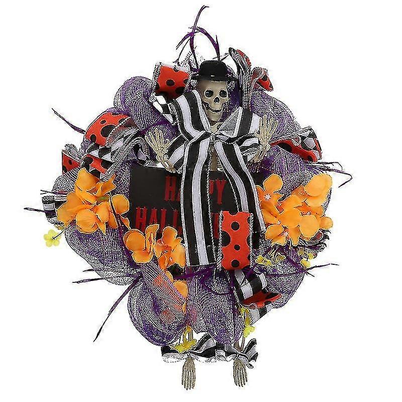 1pcs Halloween Skeleton Wreath For Halloween Decorations