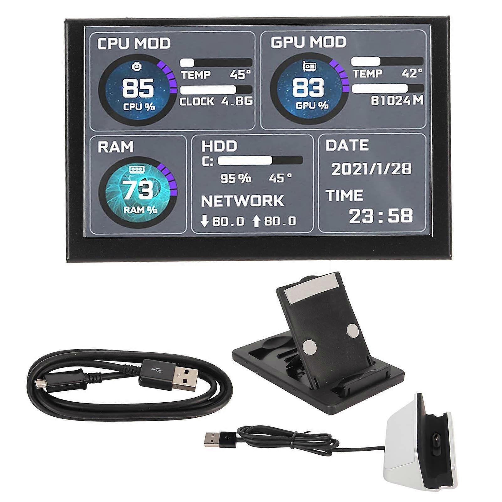 5-Zoll-IPS-PC-Temperaturmonitor-USB-Mini-Bildschirm für AIDA64-PC-CPU-GPU-RAM-Sensor-Panel-Display für Raspberry Pi für Linux für Windows