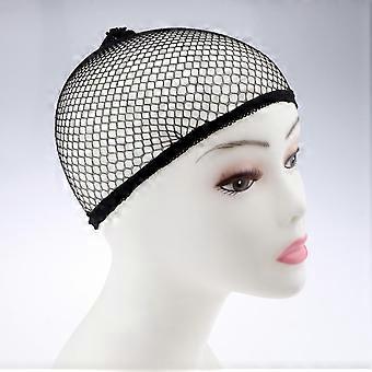 5pcs Bequeme Schwarz Unisex Elastische Stretch Strumpf Perückenkappe Snood Mesh Haar Netz Elasthan