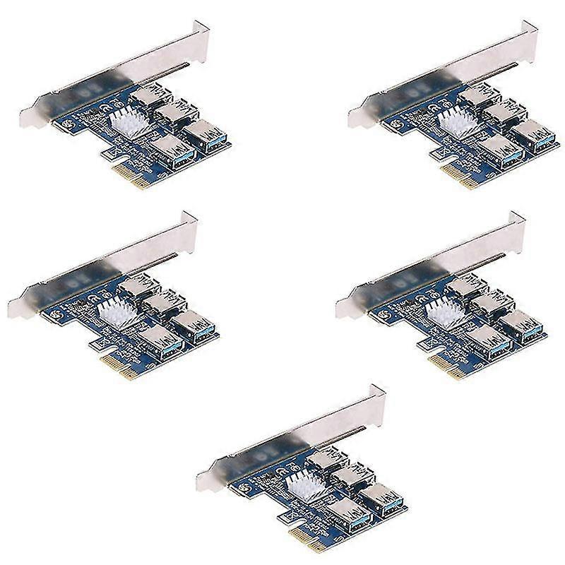 5 Pcs PCIe 1 Naar 4 PCI Express 16X Riser Card PCI-E 1X Naar Externe 4 Pci-E Slot Adapter Multiplie