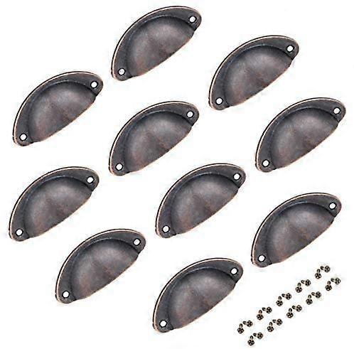 10Pcs drawer cabinet handle 82x35 mm (bronze)