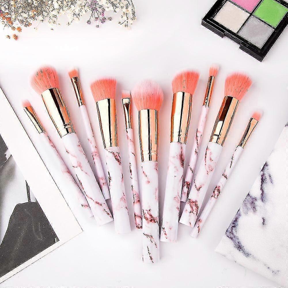 Professional 10pcs Marble Makeup Brushes Set Soft Foundation Make Up Tools |Eye Shadow Applicator