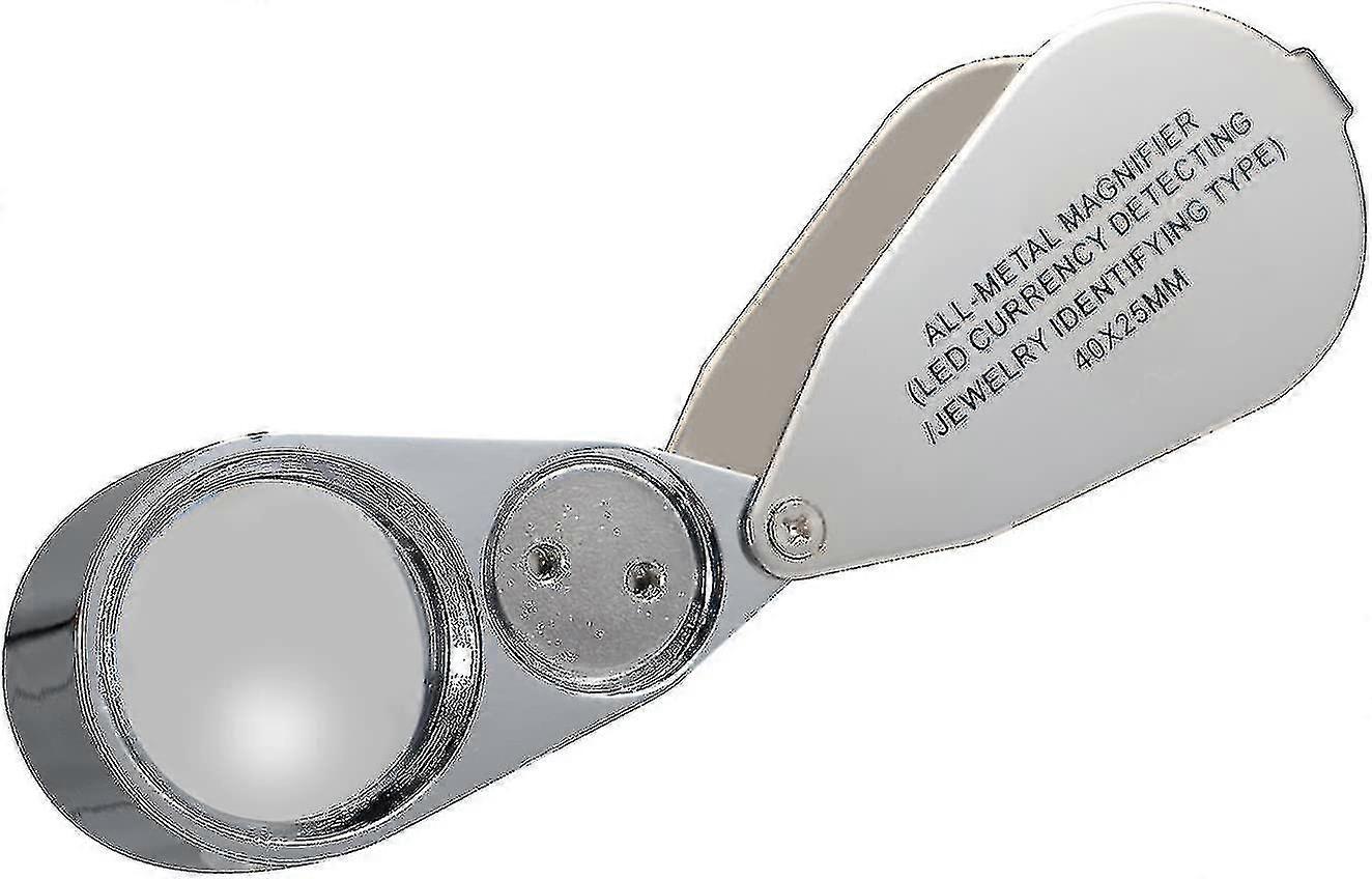 Lupa de joyero, aumento plegable de metal 40x