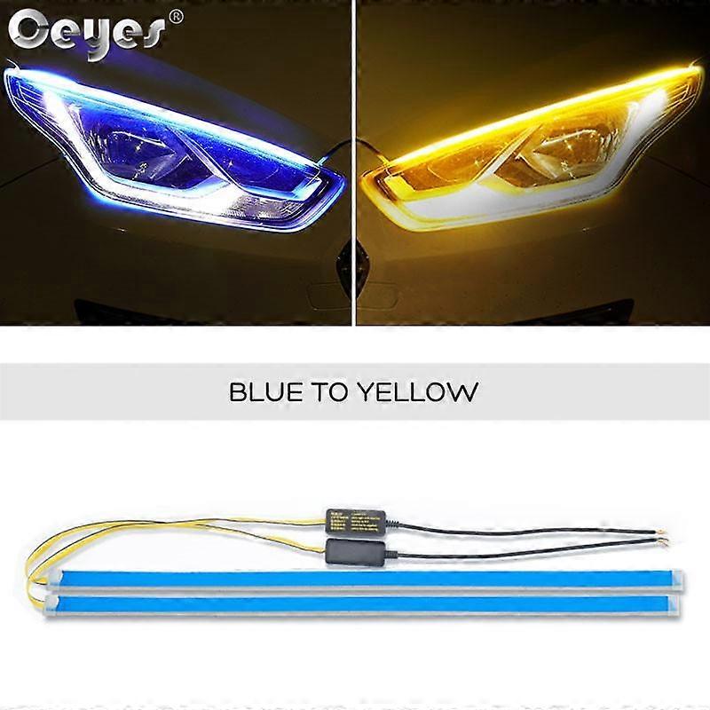 Ceyes 2pcs Led Drl Daytime Running Lights Turn Signal Strip Car Light Brake Side Lights Headlights