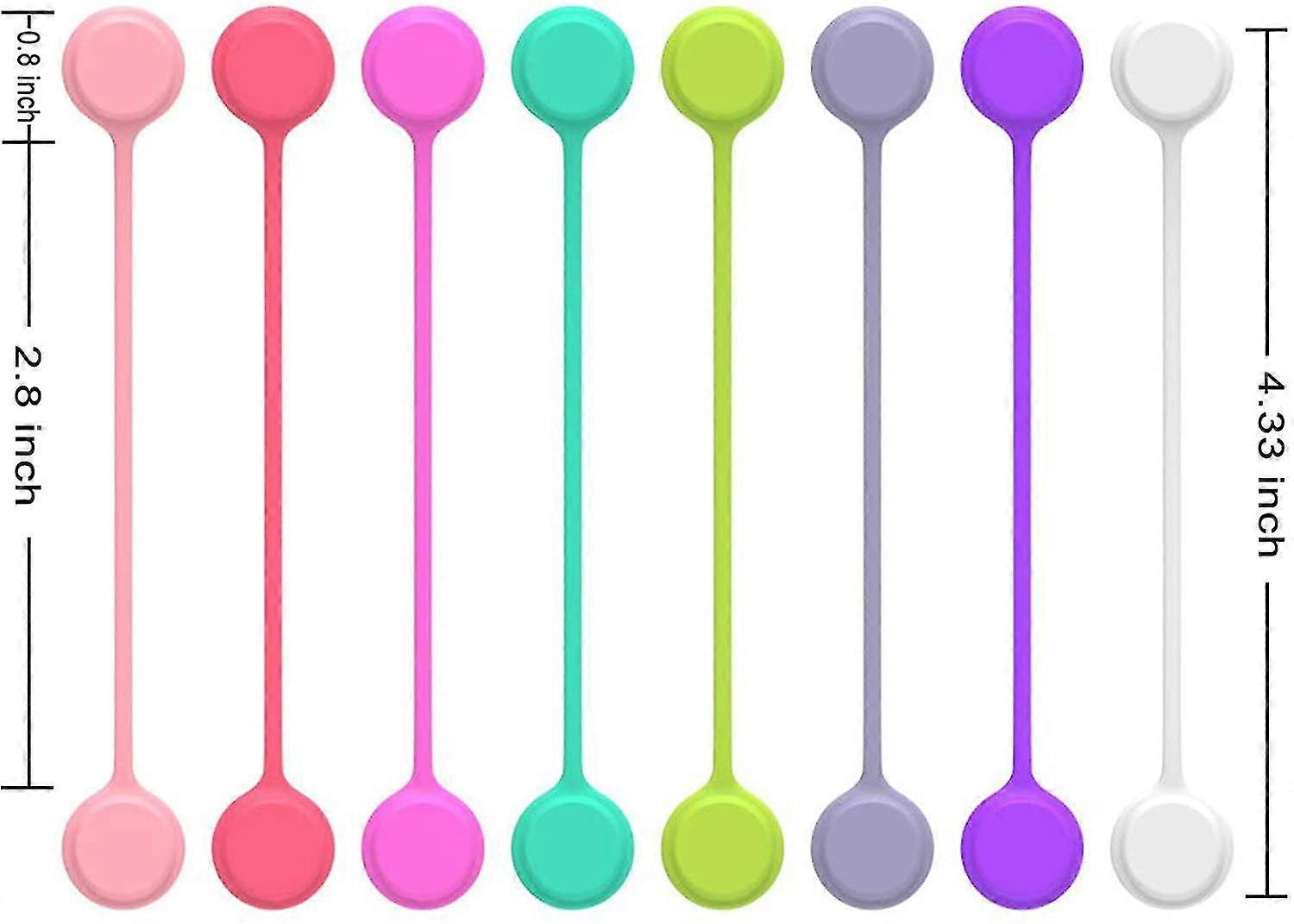 8 Pack Multi Color Strong Magnetic Ties - Cable Management