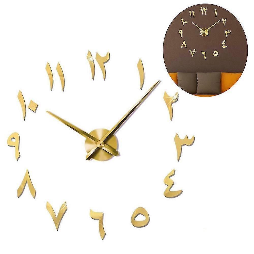 Orient 3d Arabic Wall Clock Large Modern Mute Diy - Decoration Gift