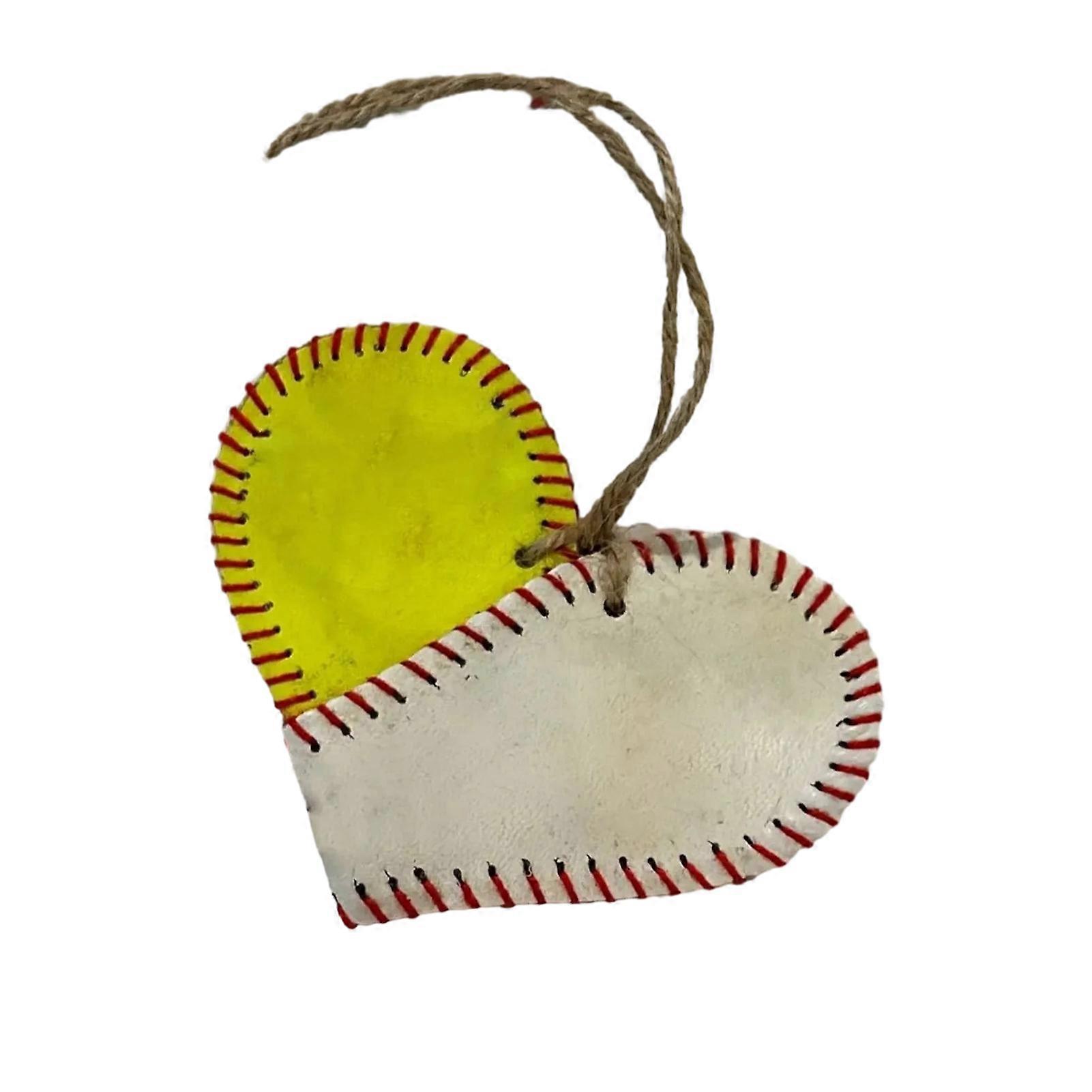 Handmades Vintage Baseball Heart Hanging Ornament Modern Simple Decorative Prop for Living Room Home