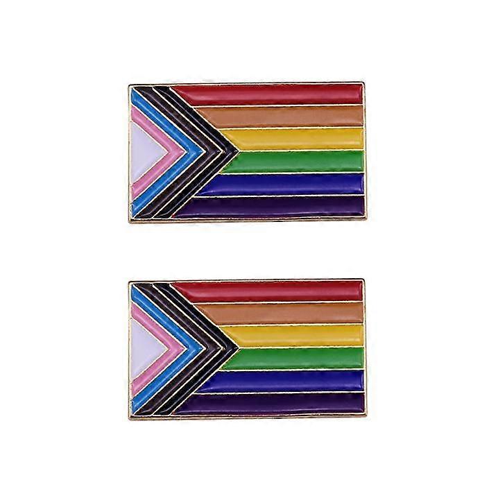 Lgbt Rainbow Flag Lapel Pin Brooch 2pack, Progress Pride Pin Progress Pride Lapel Pin Badges