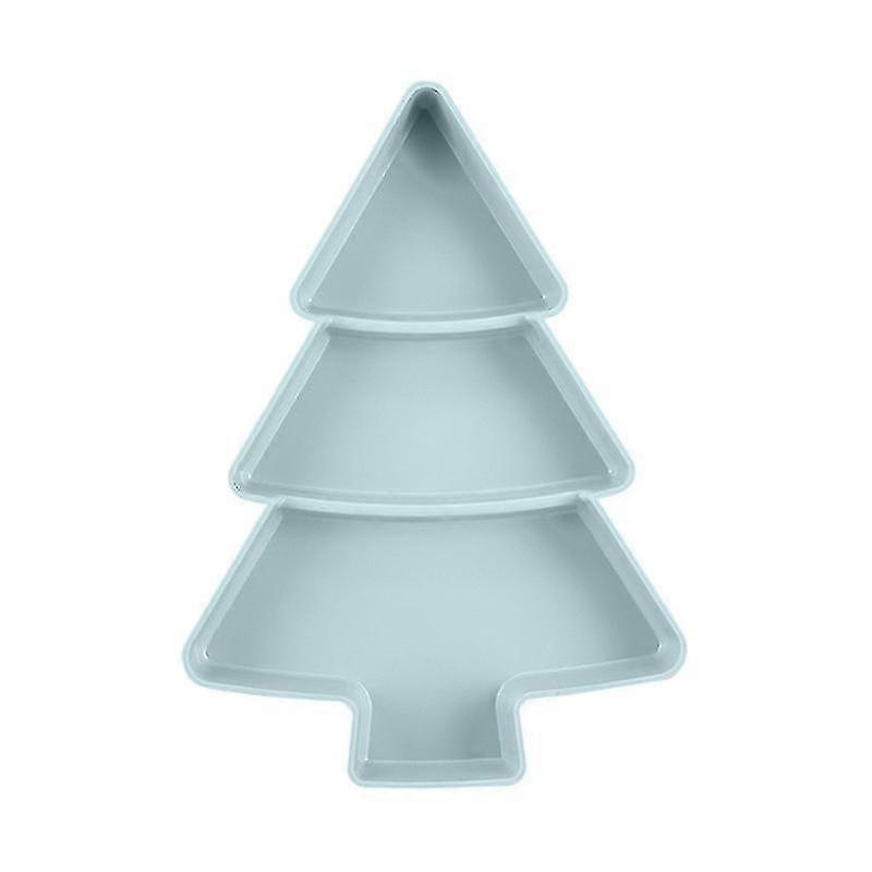 Christmas Tree Shape Plastic 3 Girds Snack Plate Tray Dried Fruit Candy Dish