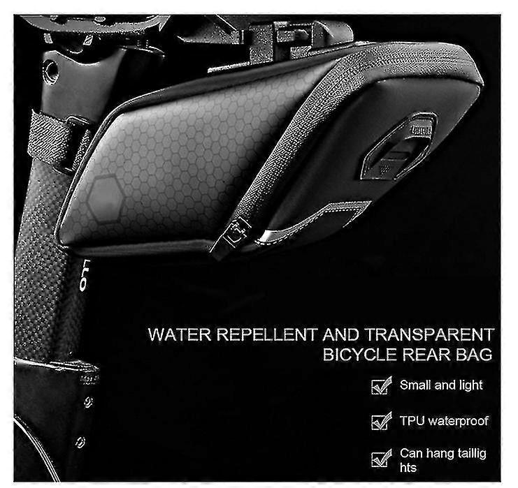 Bike Saddle Bag With Led Taillight, Bicycle Under Seat Pouch Cycling Wedge Pack Large Capacity Anti Scratch Removable Bicycle Panniers(black)