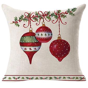 Christmas Santa Cushion Cover Square Sofa Throw Pillowcase Xmas