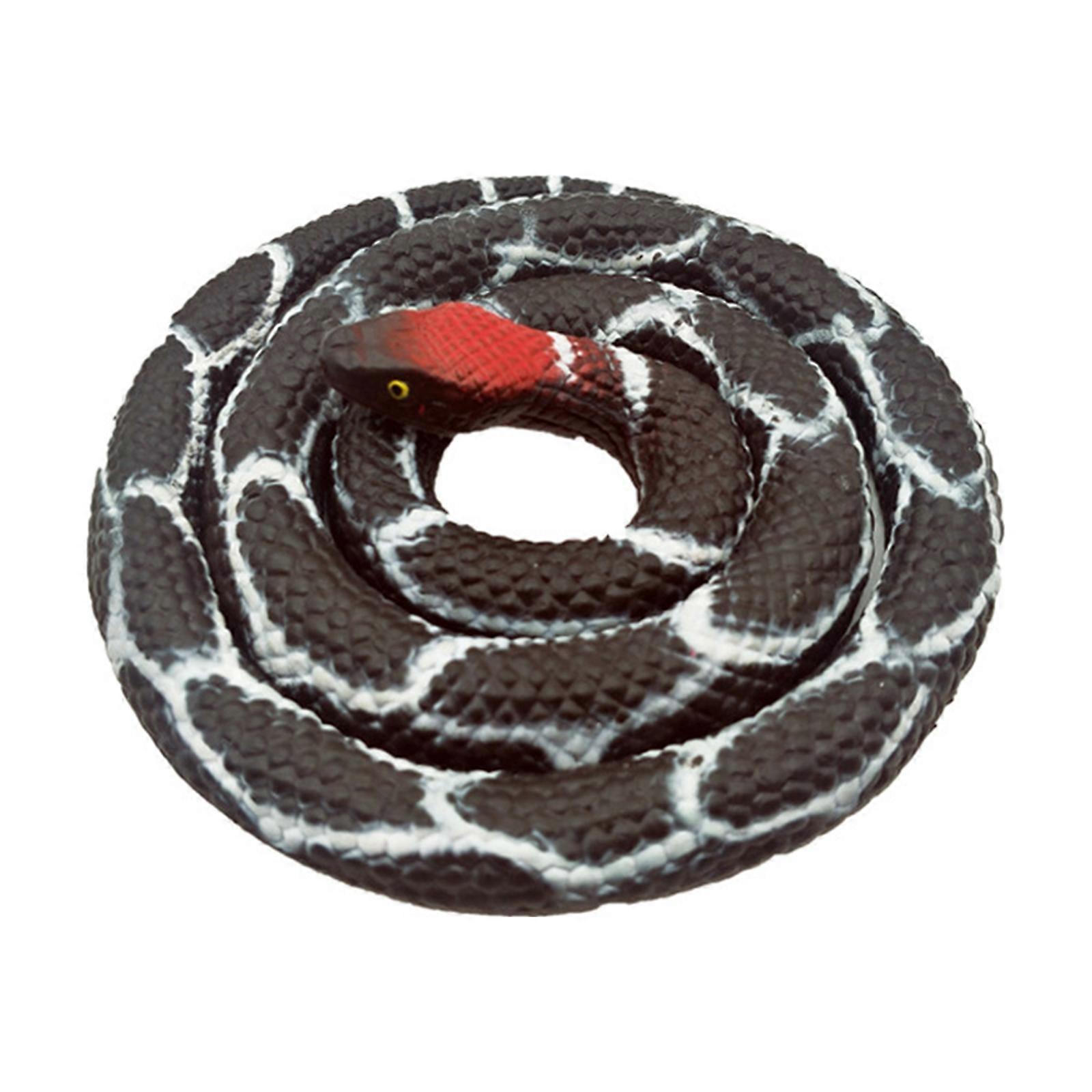 Fake Snake Toy, Fake Python Snake Lifelike Rubber Snakes Scare Toy for Garden Props to Scare Birds, Pranks, Halloween Party Decoration
