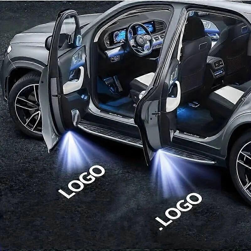 2Pcs Car Door Light LED Welcome Lamp DIY N Logo Accessories Projector Wireless For Car toolsMotor Vehicle Lighting
