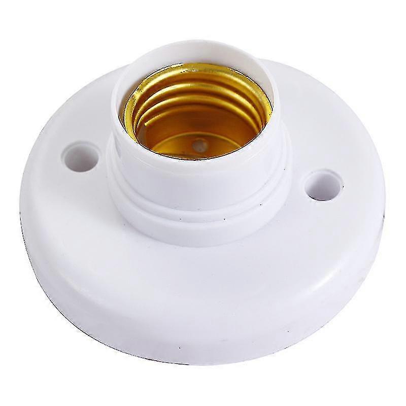 4 Pcs E27 Light Bulb Socket, E27 Lamp Holders Round Plastic Screw Base Socket, Lamp Holder Bracket Socket (white)