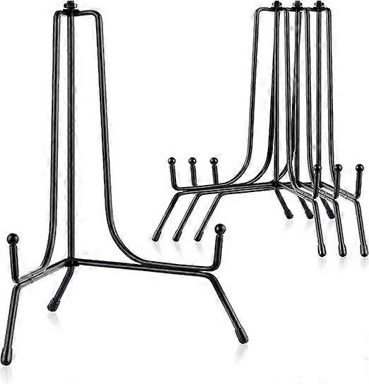 4 Pack 8 Inch Upgraded Non-Slip Plate Displays Decorative Photo Frame Stand Display Stands Black Easel Iron Display Holders for Decorative Plate and A