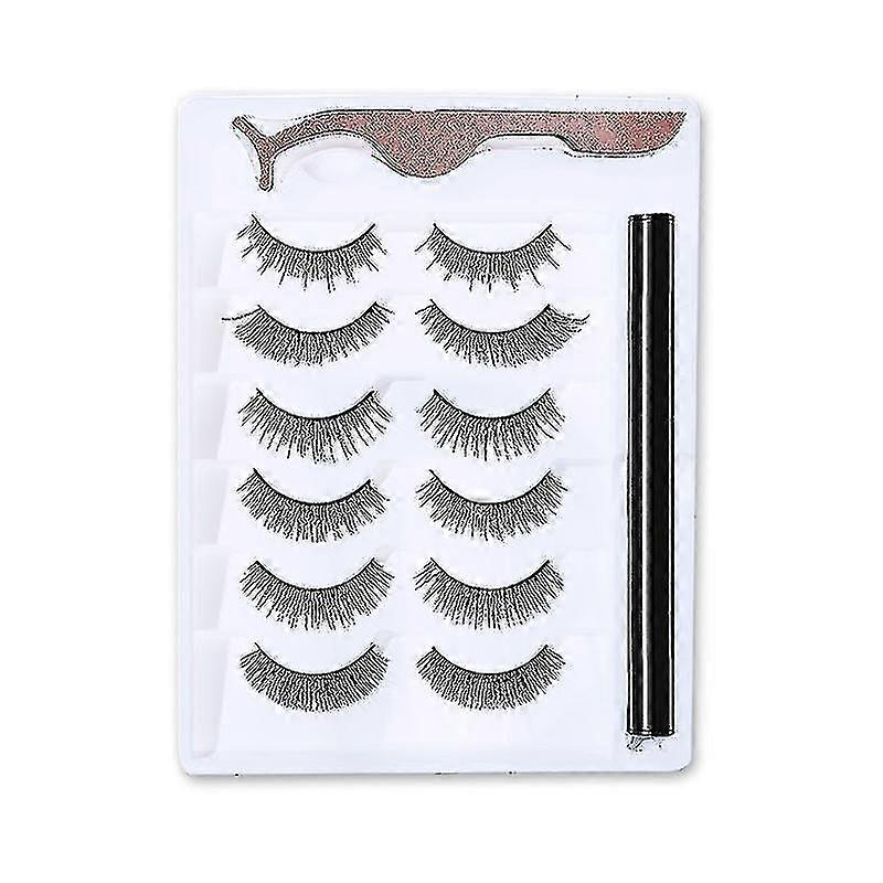 Glue-free Magnetic Self-adhesive 3d False Eyelashes 6 Pairs Of Magnetic Eyeliner
