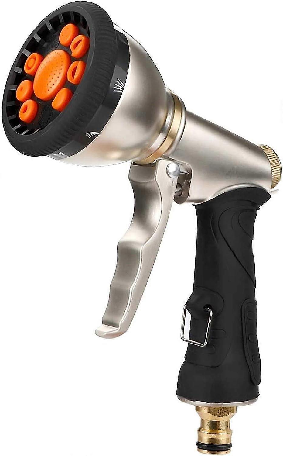 Connections Hose Pipe,  Metal Garden Connector for Hose, Adjustable Patterns, Heavy Duty High Pressure Spray Nozzle