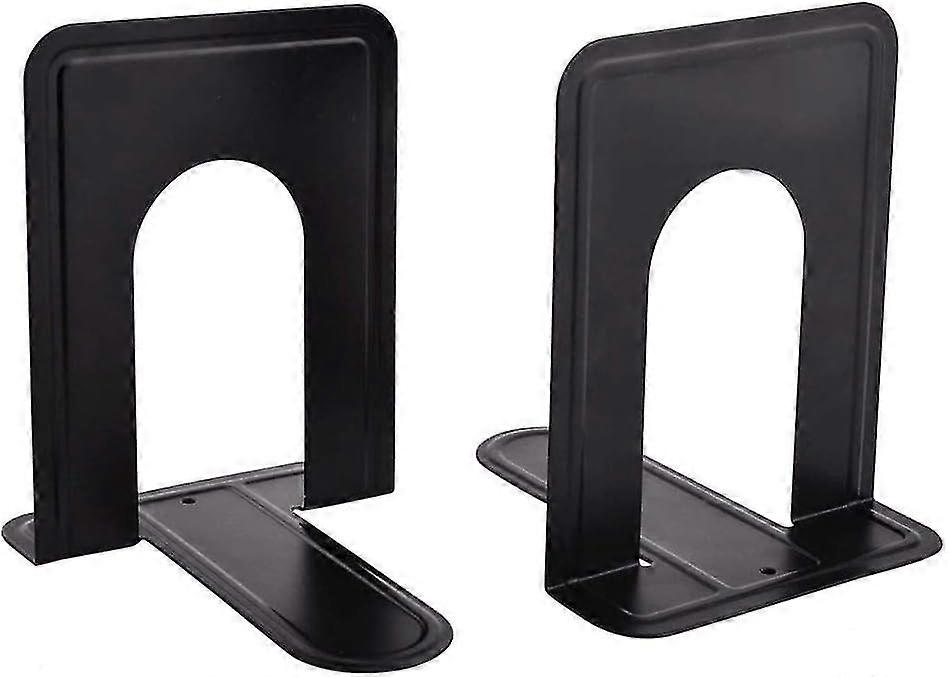 2 Pieces Metal Bookends, Heavy Duty Bookends For Office, School And Home, Metal Bookends And Baffles, Scratch And Slip Resistant, Decorative Book Divi