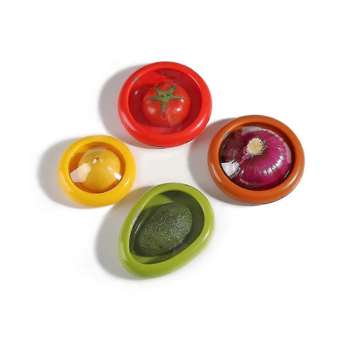 4pcs Pod Compatible Avec Avocat Citron Tomate Saver Et Stockage Garder Réutilisable Récipients Boîte De Stockage Alimentaire -CDSX