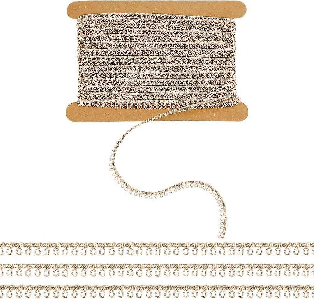 10 Yards Picot-Edge Lace Trim 1/8" Light Salmon Lace Ribbon with Loops for Doll Clothes Polyester Tiny Size Picot Lace Trim Decoration for Doll DIY Se