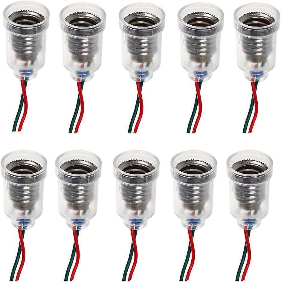 10PCS E10 Lamps Base LED Screw Mount Small Bulbs Holder Light Socket with Wire Socket for