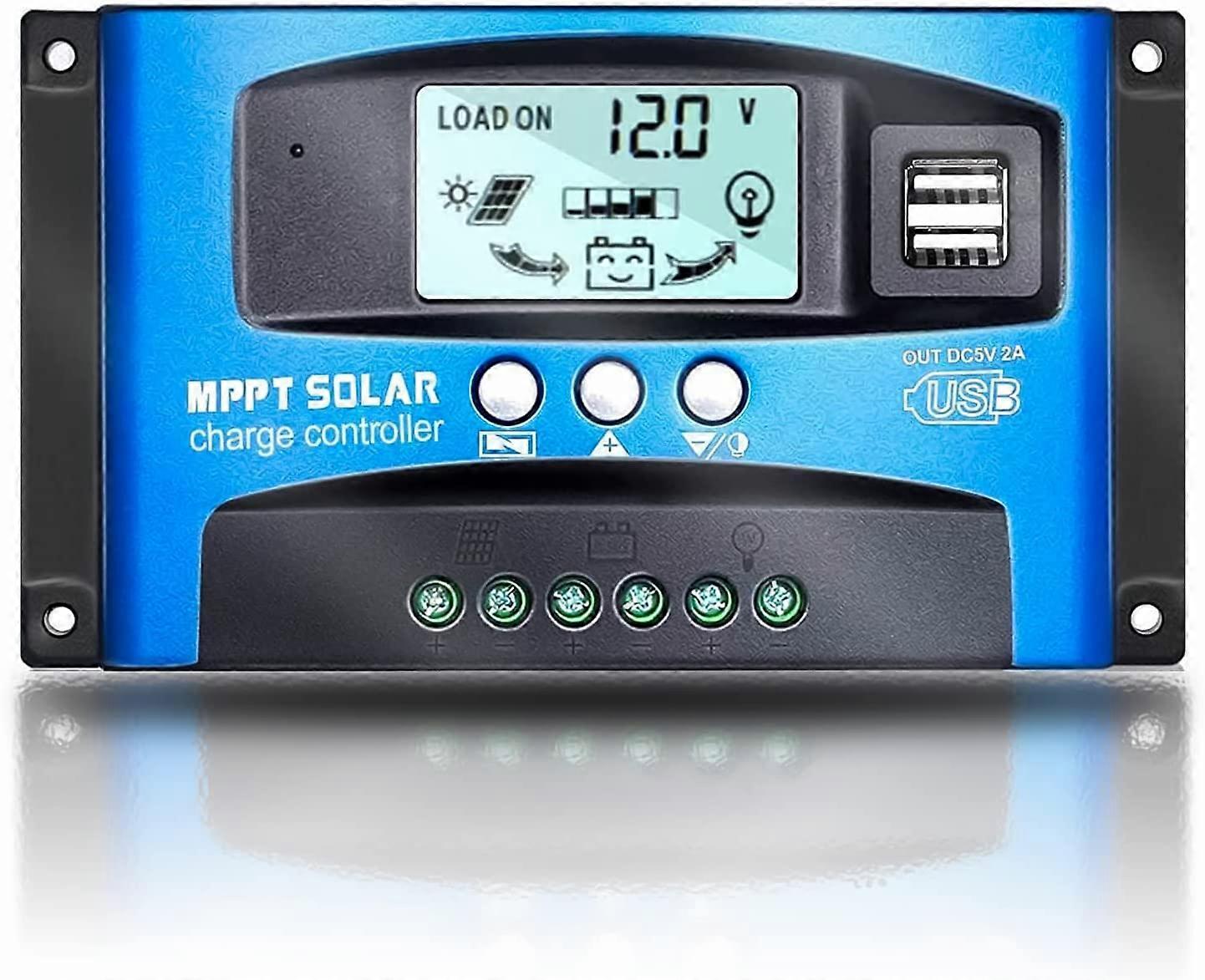 MPPT 60A 12V / 24V Autofokus-Tracking Solarpanel-Ladereglerregler mit Dual-USB-Anschluss, LCD-Display, neuer Mppt Technischer Sensor