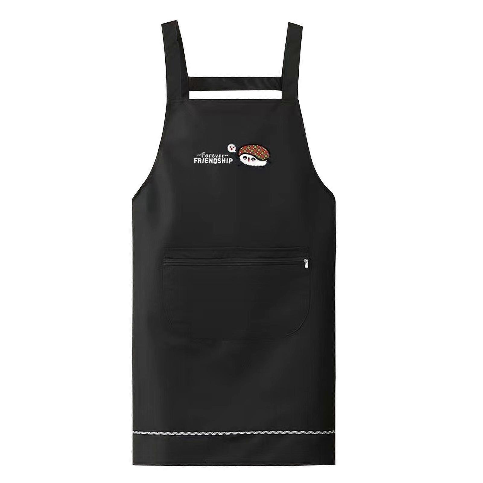 JiKaiX Waterproof PVC Cooking Apron Japanese Korean Style Oil-proof Non-stick Cooking Chef Apron with Large Front Pockets