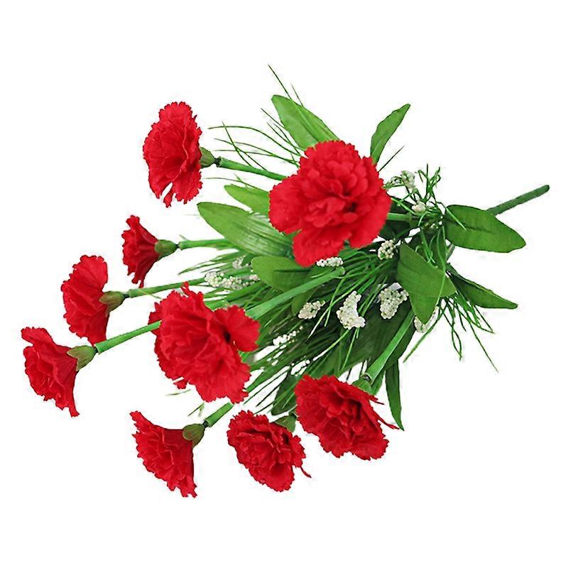 1 Bouquet Artificial Carnation Exquisite Non-fading 10 Heads Mother Day Gift Simulation Flower for Home