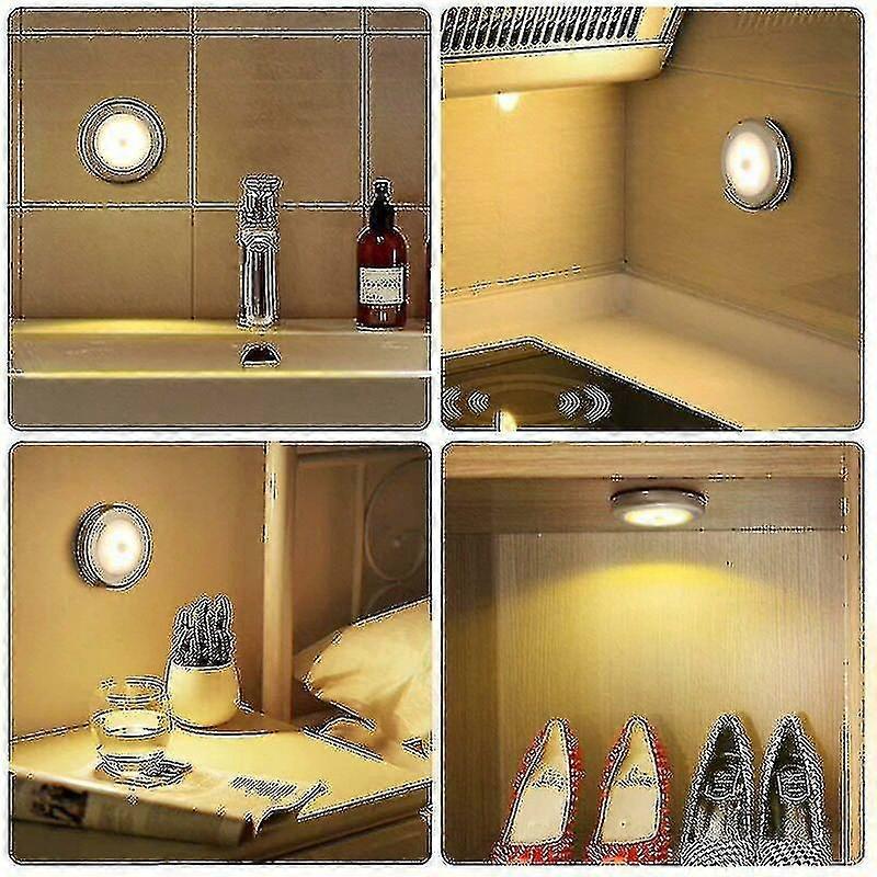6 Led Motion Detectors, Cabinet Lighting, White, 3 Pcs