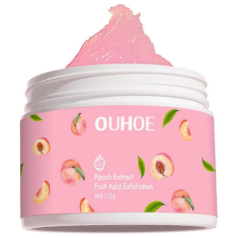 50 גרם תמצית פרי אפרסק רכיבים טבעיים פילינג גוף שקוף ורך, חומרי ניקוי מזינים לעור 1/2 יחידות