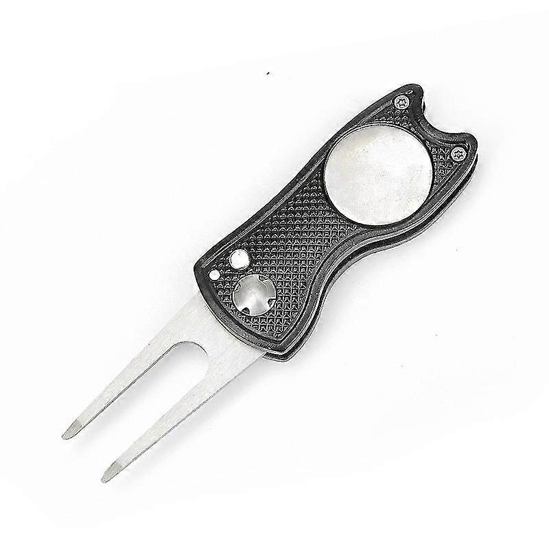 Foldable Golf Divot Repair Tool With Golf Ball Marker